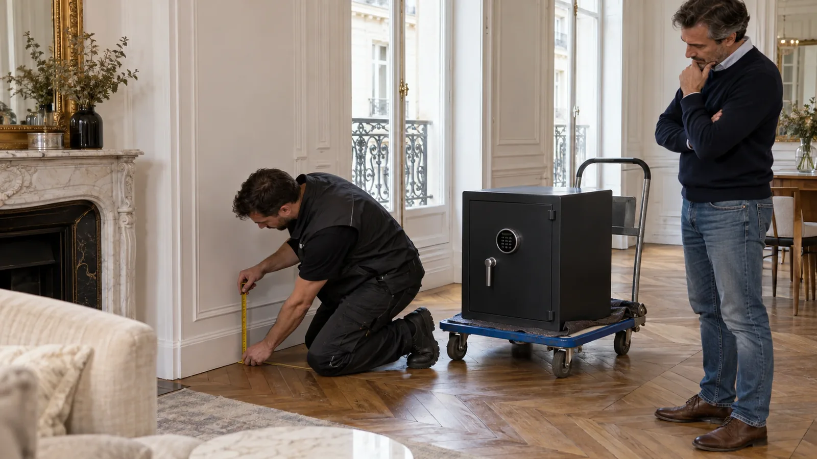 Installer un coffre-fort à Paris 17e : la contrainte des planchers en parquet ancien