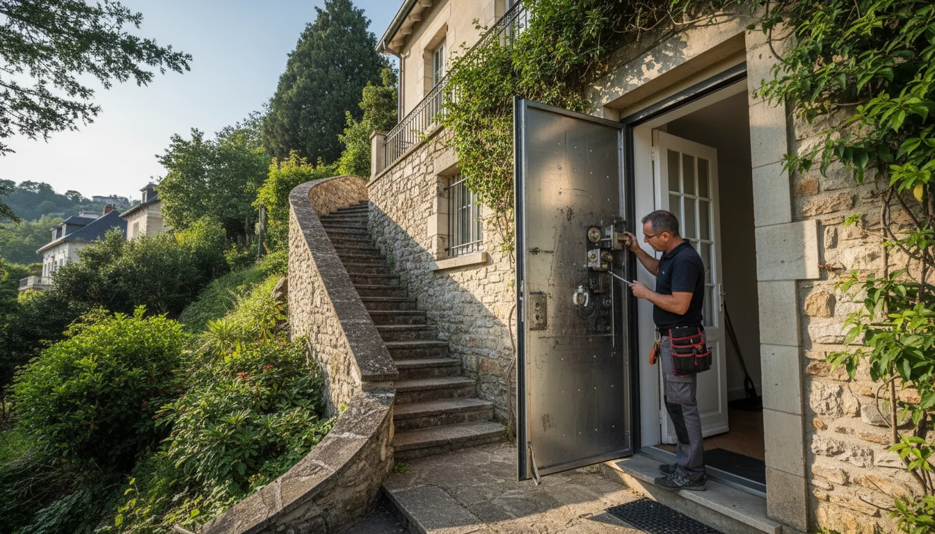 Serrure Dierre à Saint-Cloud : la porte blindée italienne sur les maisons en pente