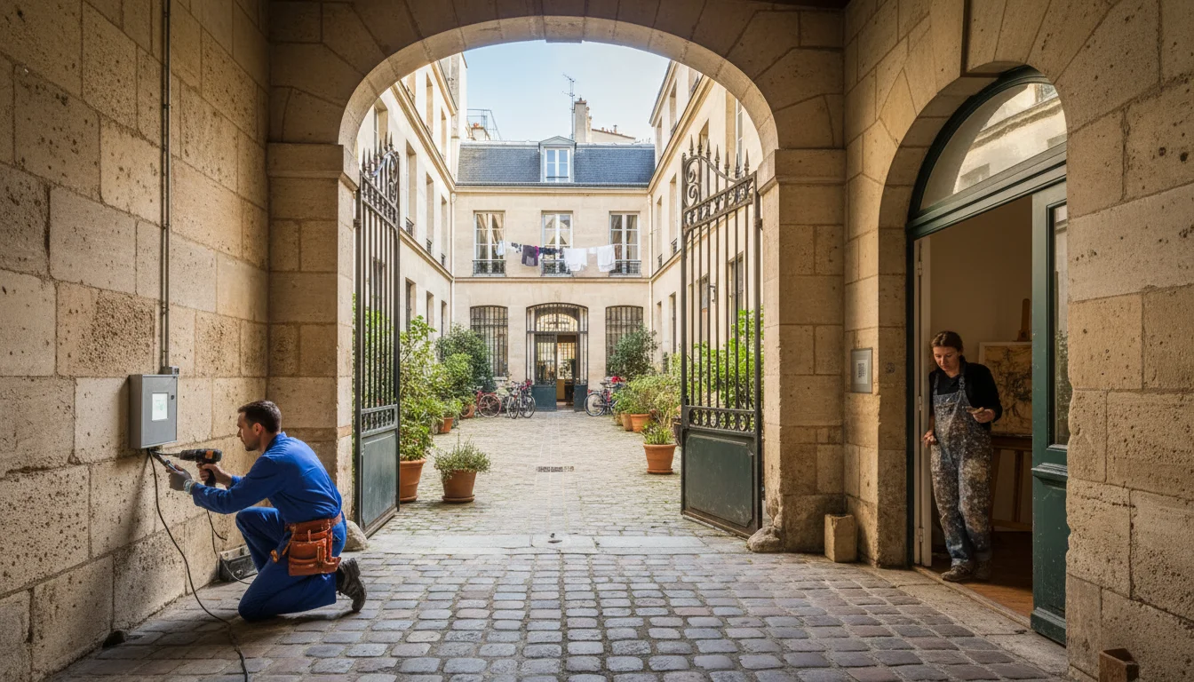 Serrure Kaba à Paris 4e : la gestion d'accès du groupe dormakaba dans les cours communes