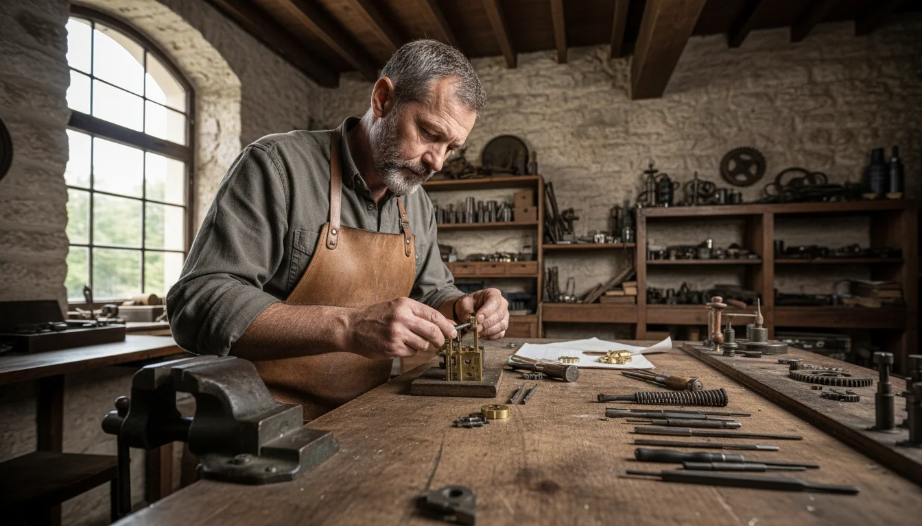 Atelier de fabrication de cylindres de serrure, marque française indépendante
