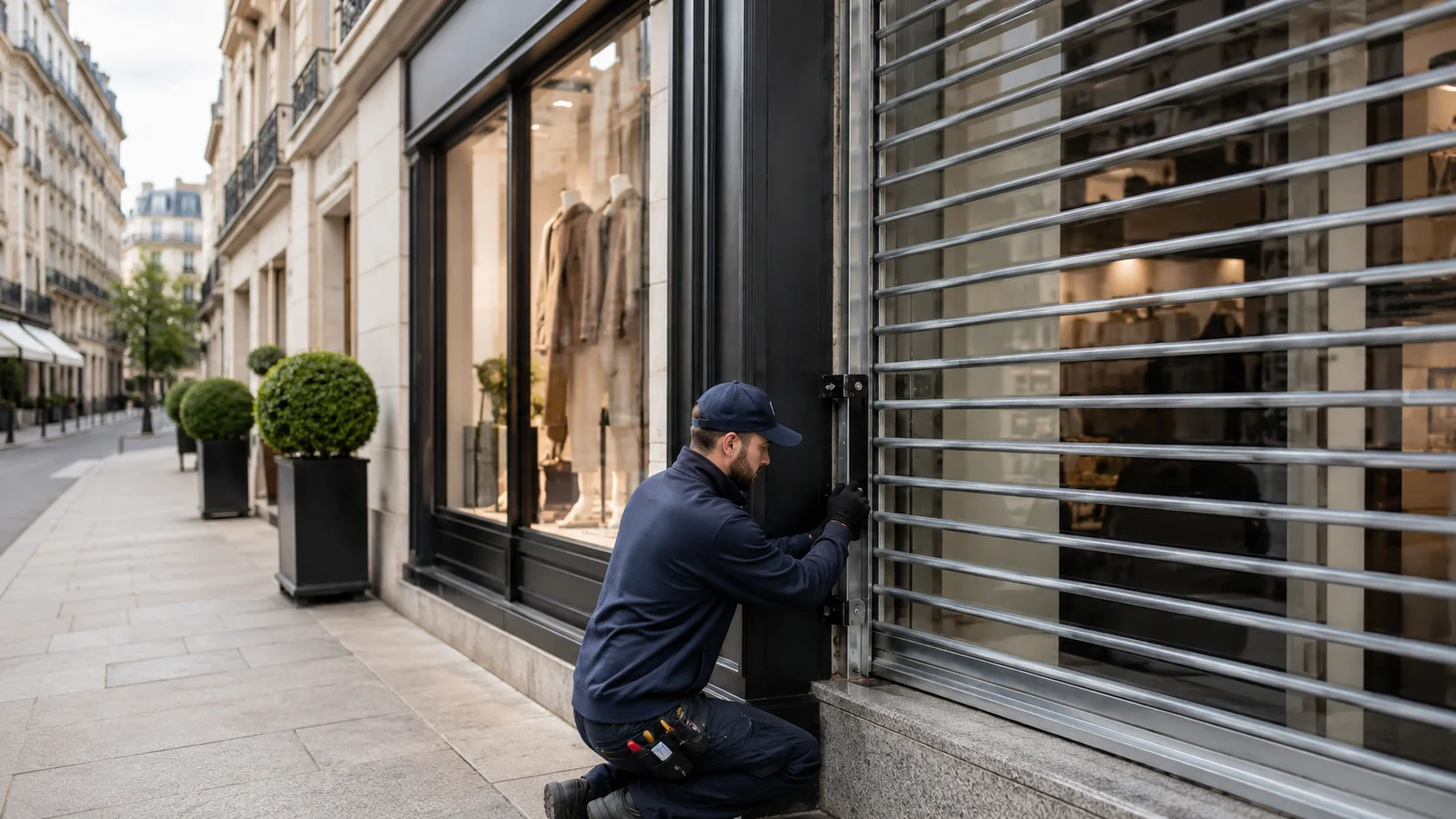 Rideau métallique de boutique à Paris 8e : entretien et pannes les plus fréquentes