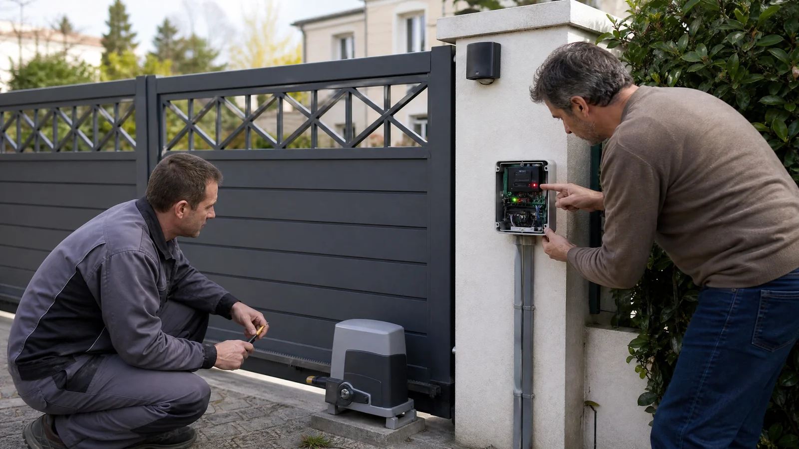 Portail électrique bloqué en position fermée à Ville-d'Avray : les vérifications avant d'appeler