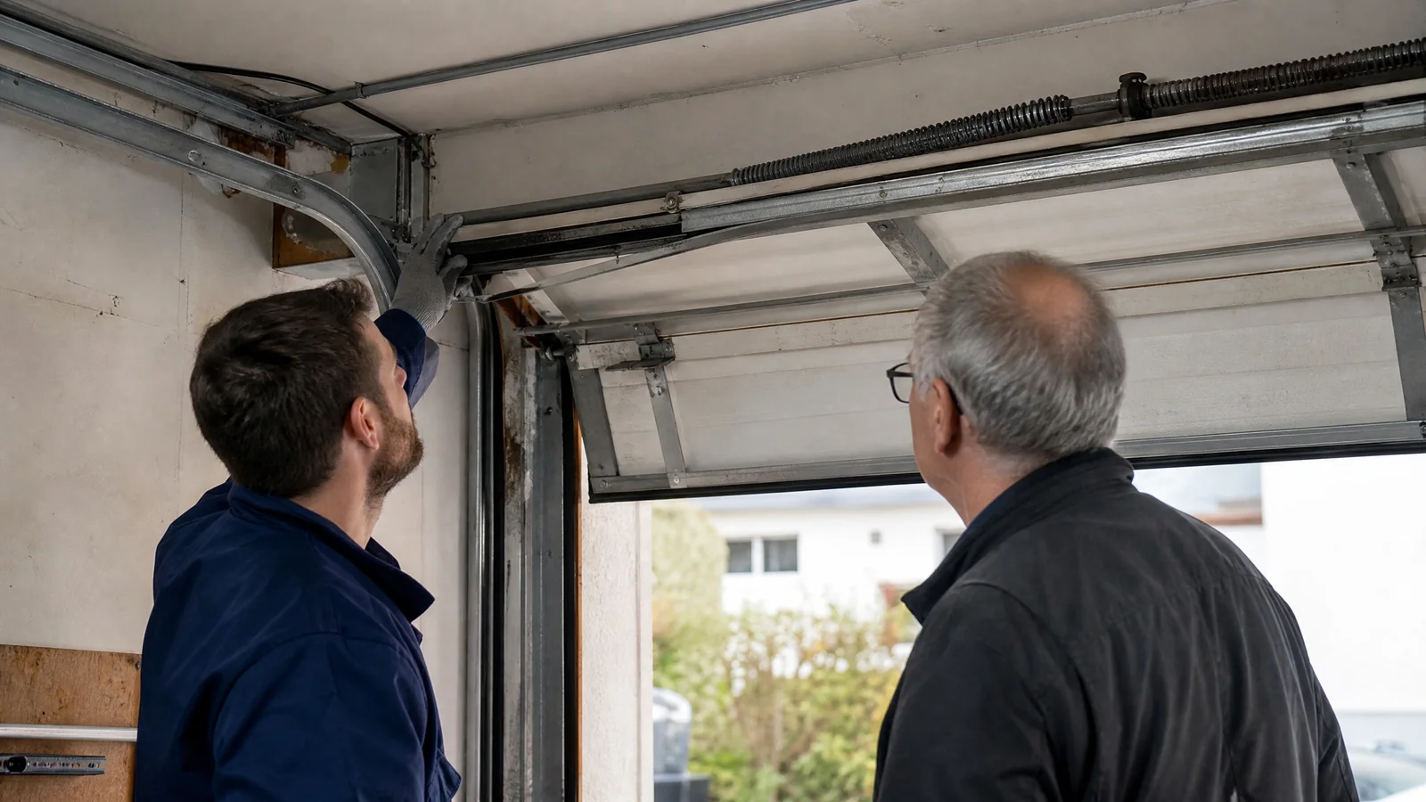 Porte de garage manuelle grippée à Sceaux : ressort de rappel ou rail, comment distinguer avant de forcer
