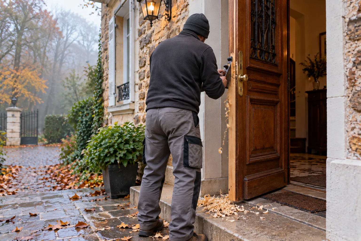 Porte en bois qui coince à Taverny : humidité de la forêt, rabotage ou serrure ?